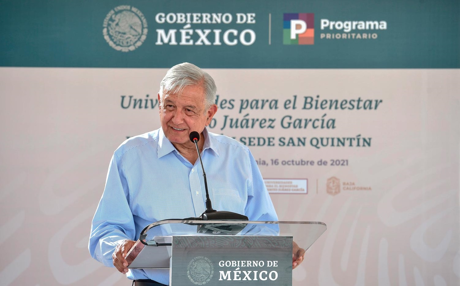 Lopez Obrador inaugura primera etapa de Universidad para el Bienestar Benito Juarez Garcia en San Quintin