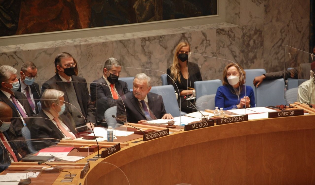 Problemas de paises pobres se atienden con acciones de fondo afirma Lopez Obrador ante Consejo de Seguridad de la ONU