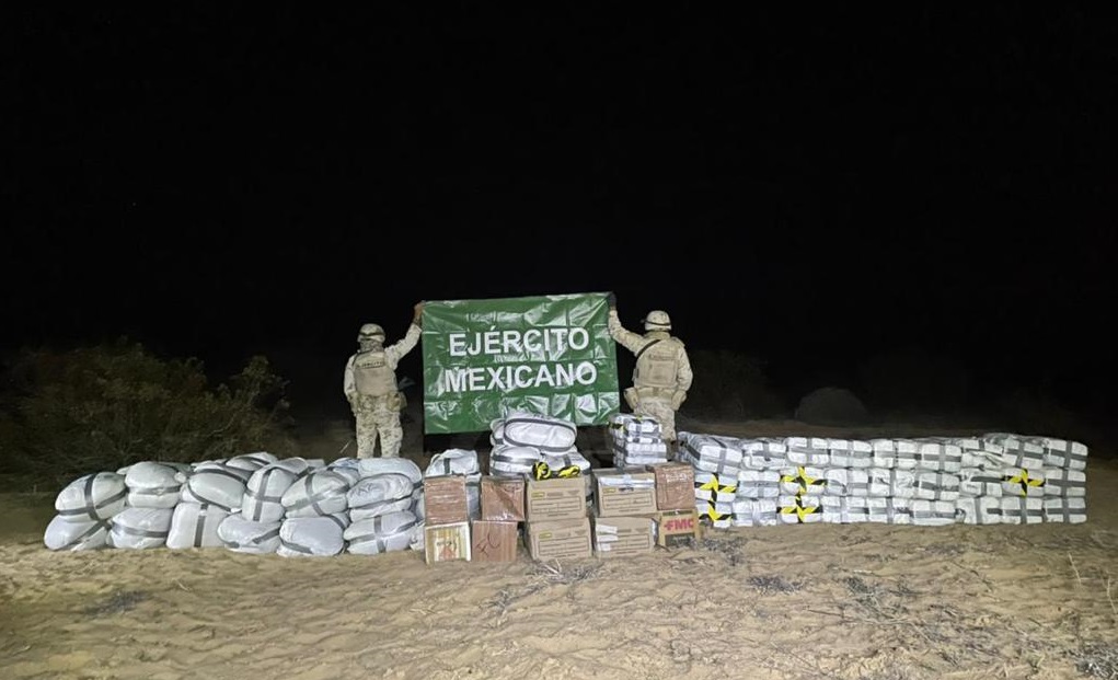 Ejercito Mexicano y Guardia Nacional aseguran mas de dos toneladas de drogas en el estado de Sonora