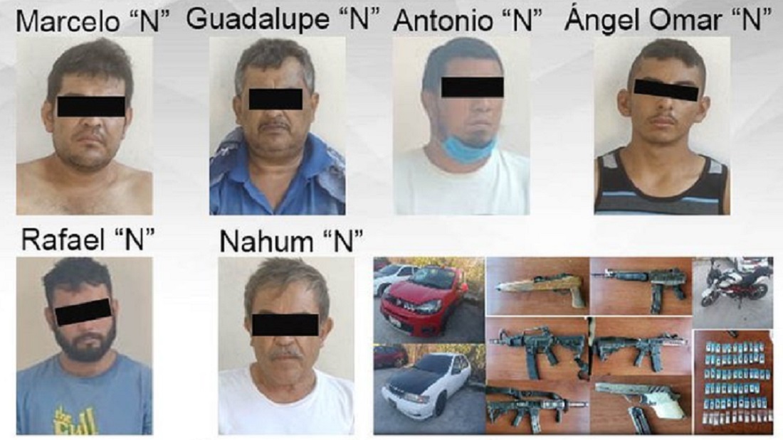Semar en coordinacion con el Gobierno del estado de Morelos detienen a seis personas con presunta droga y armamento en Amacuzac Morelos