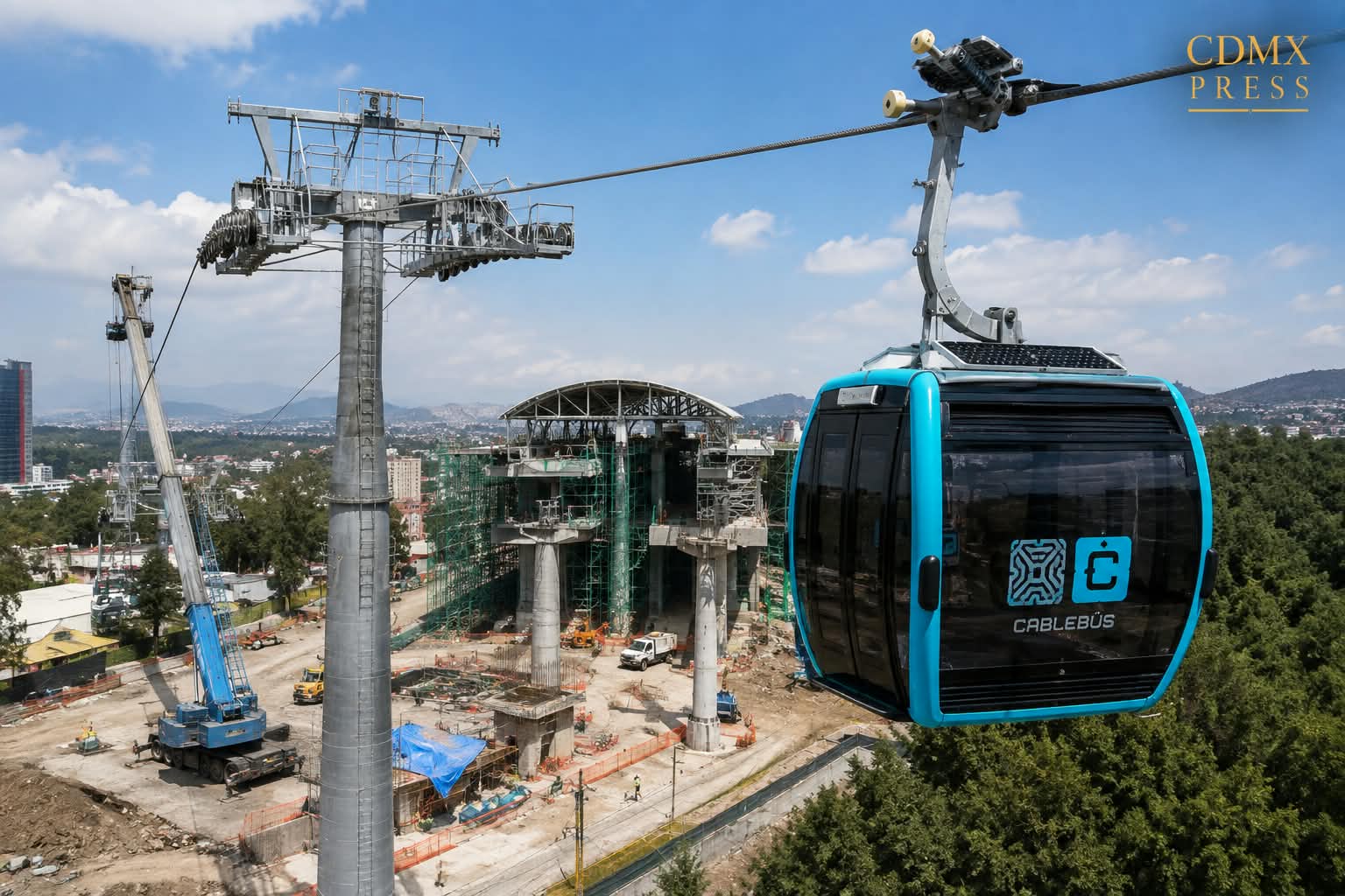 Foto: Obras Linea 4 Cablebús (Arte: CDMX PRESS)