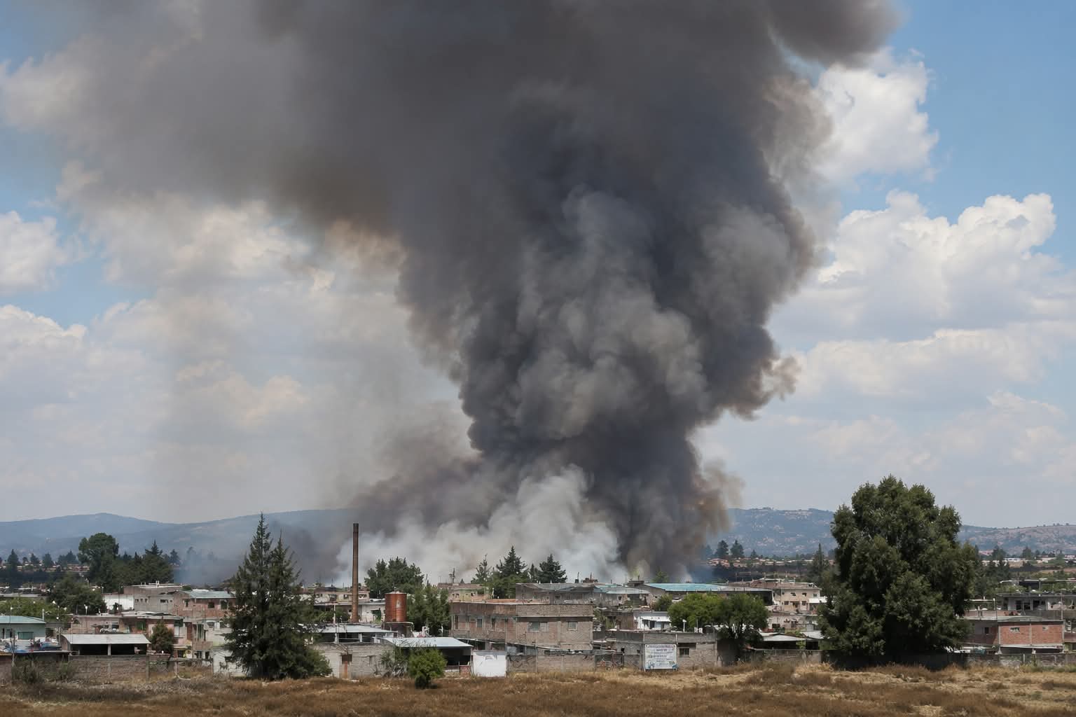 Foto: Explosión en Tultepec. (Arte CDMX PRESS)